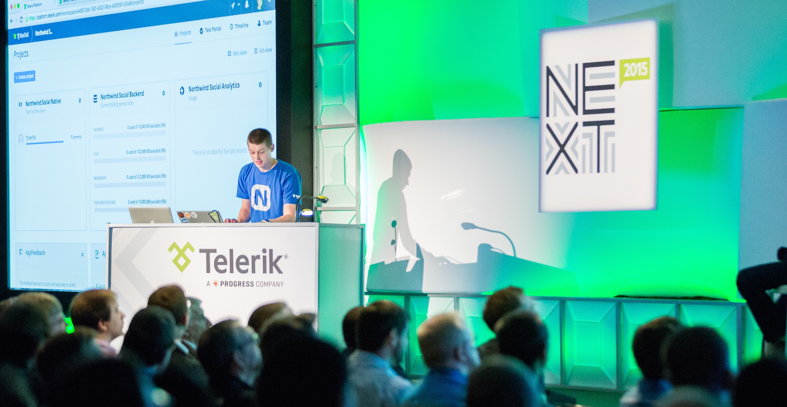 Me on stage at TelerikNEXT